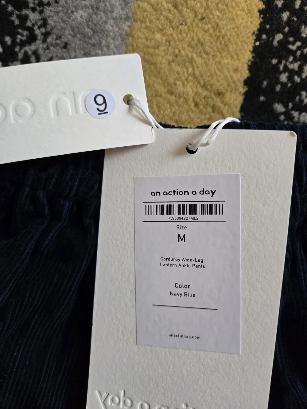 Men's Wide-Leg Navy Corduroy Pants